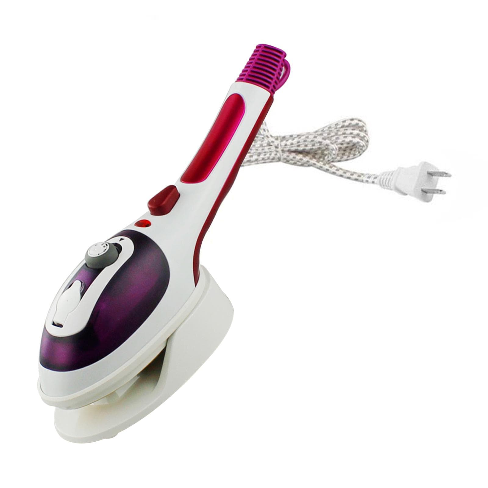 Handheld Steamer for Clothes, Hanging/Flat Garment Steamer and Portable Steam Iron with 2 Removable US purple