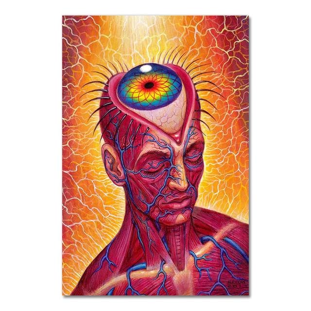 Alex Grey Psychedelic Trippy Tree Life Modular Pictures Modern Home Decoration Wall Art Canvas Prints Painting Bedroom Poster No Frame 40*50cm