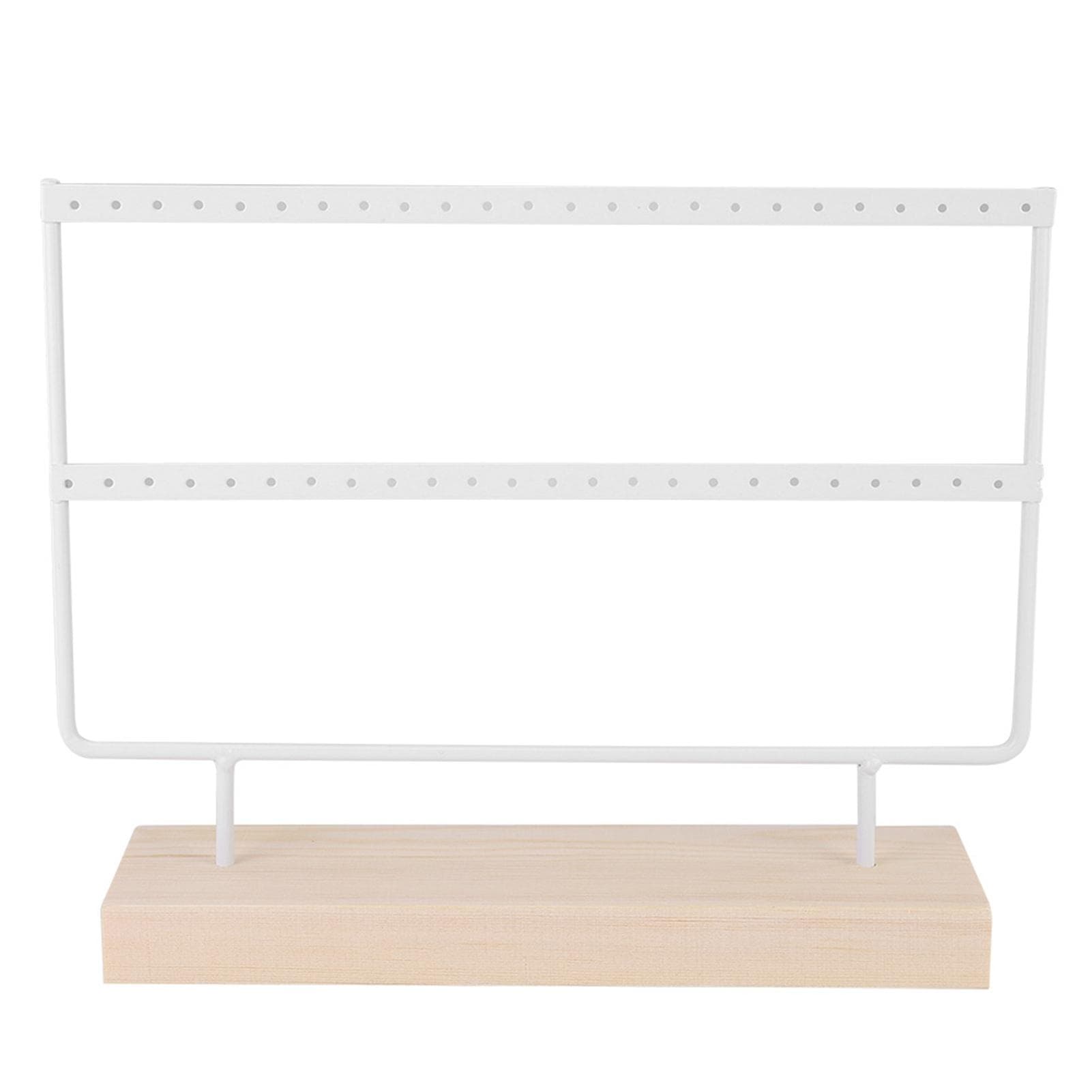 48 Holes Metal Jewelry Rack Earrings Necklace Display Stand Hanger Storage Organizer white