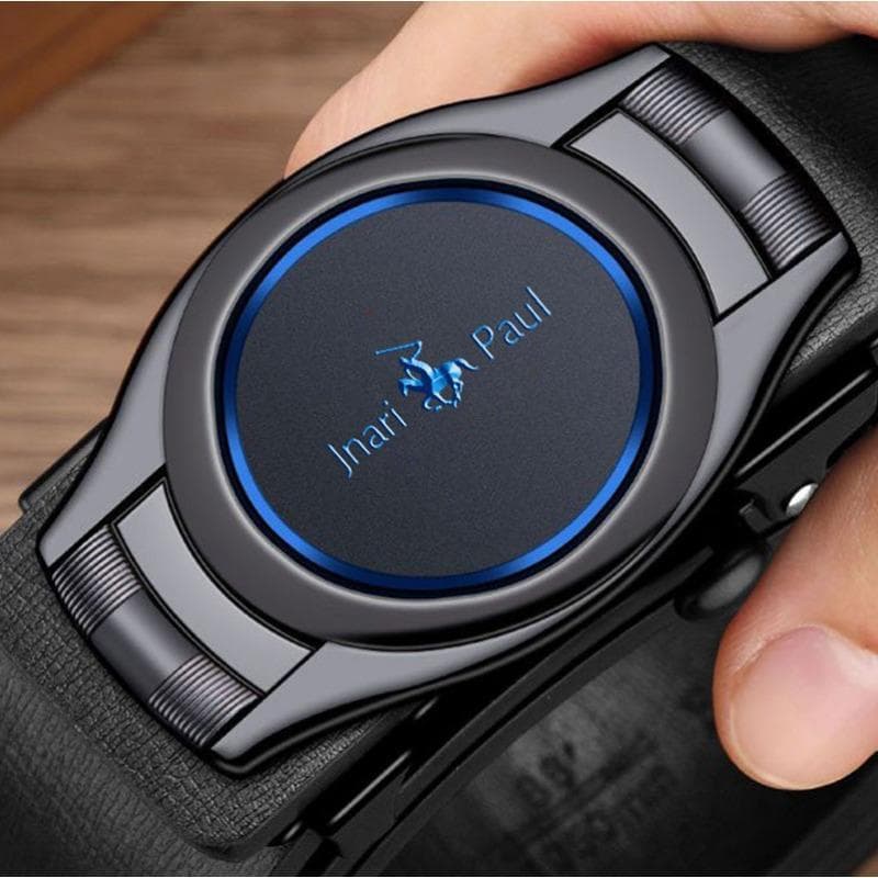 Men's Belt Genuine Leather Business Automatic Buckle Belt Men's Youth Simple and Versatile Young People Korean Cowhide Belt 125cm