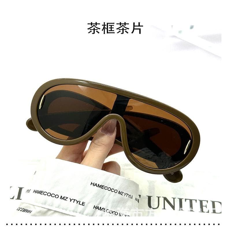 New large frame connected sunglasses men Y2K future wind hip-hop punk sunglasses unisex trendy fashion eyewear with box