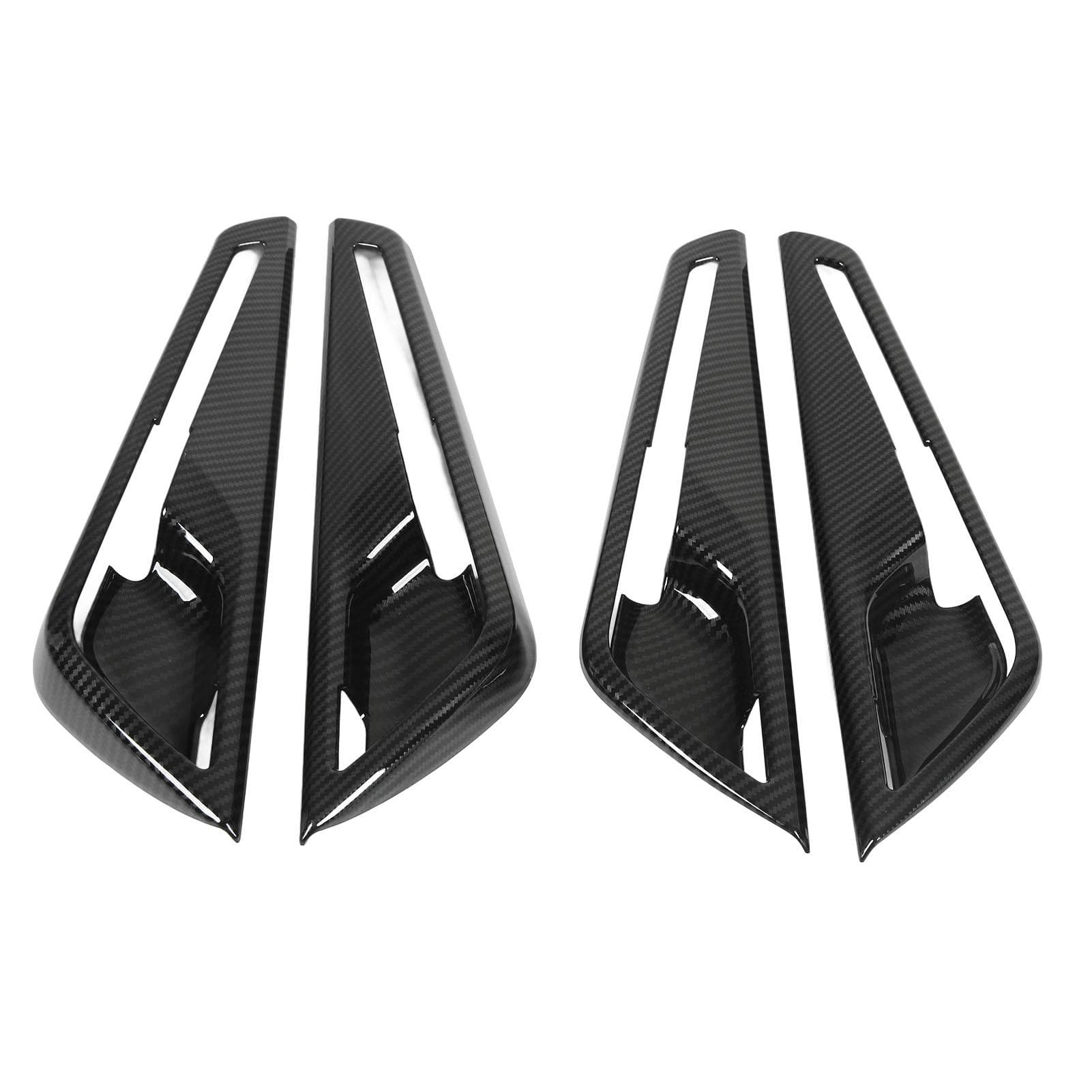 4 Pcs Car Interior Door Handle Bowl Frame Cover Carbon Fiber Style Sticker Replacement for Kia Niro