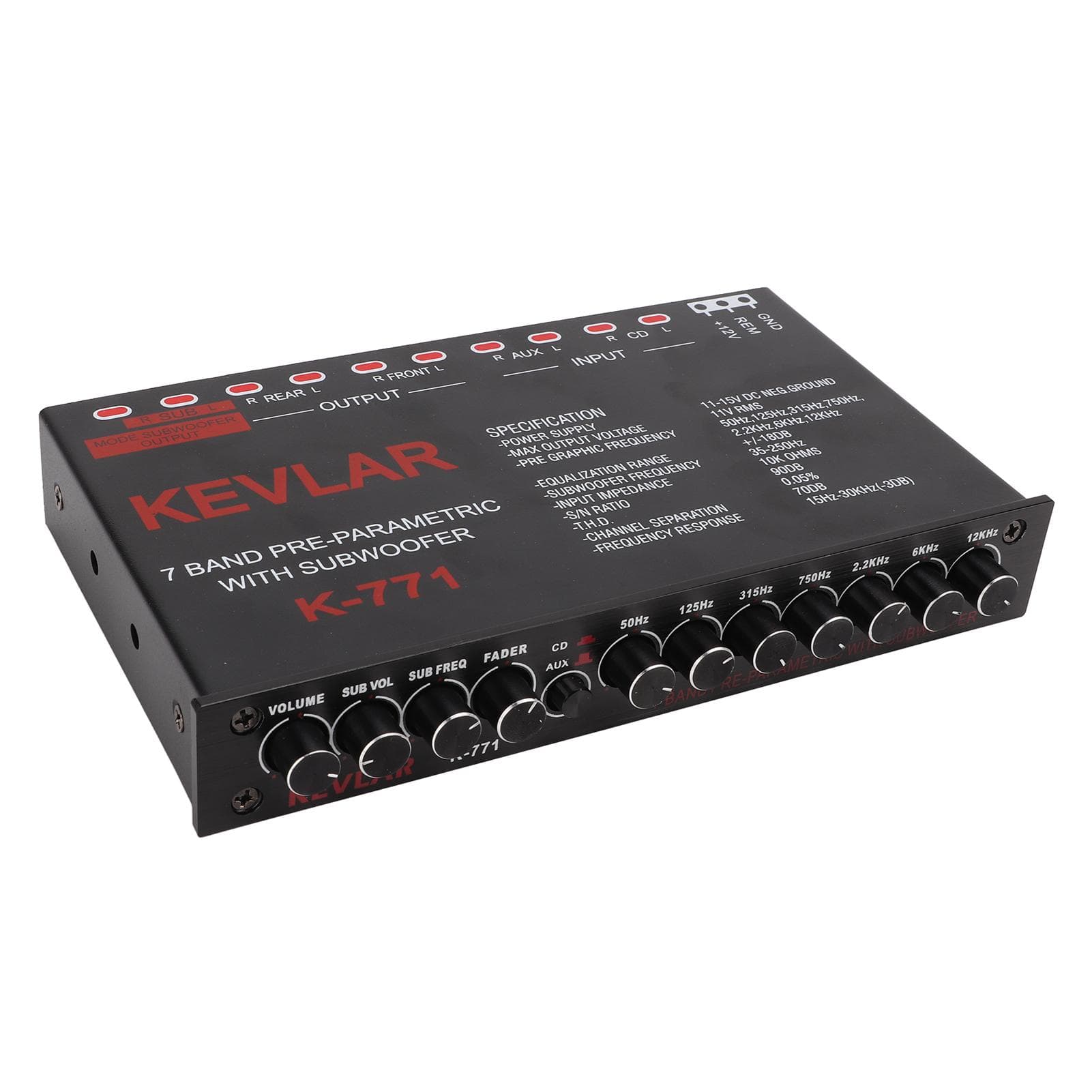 Car Audio Graphic Equalizer Universal Low Pass 7?Band Variable Gain Adjustment High Level Input EQ