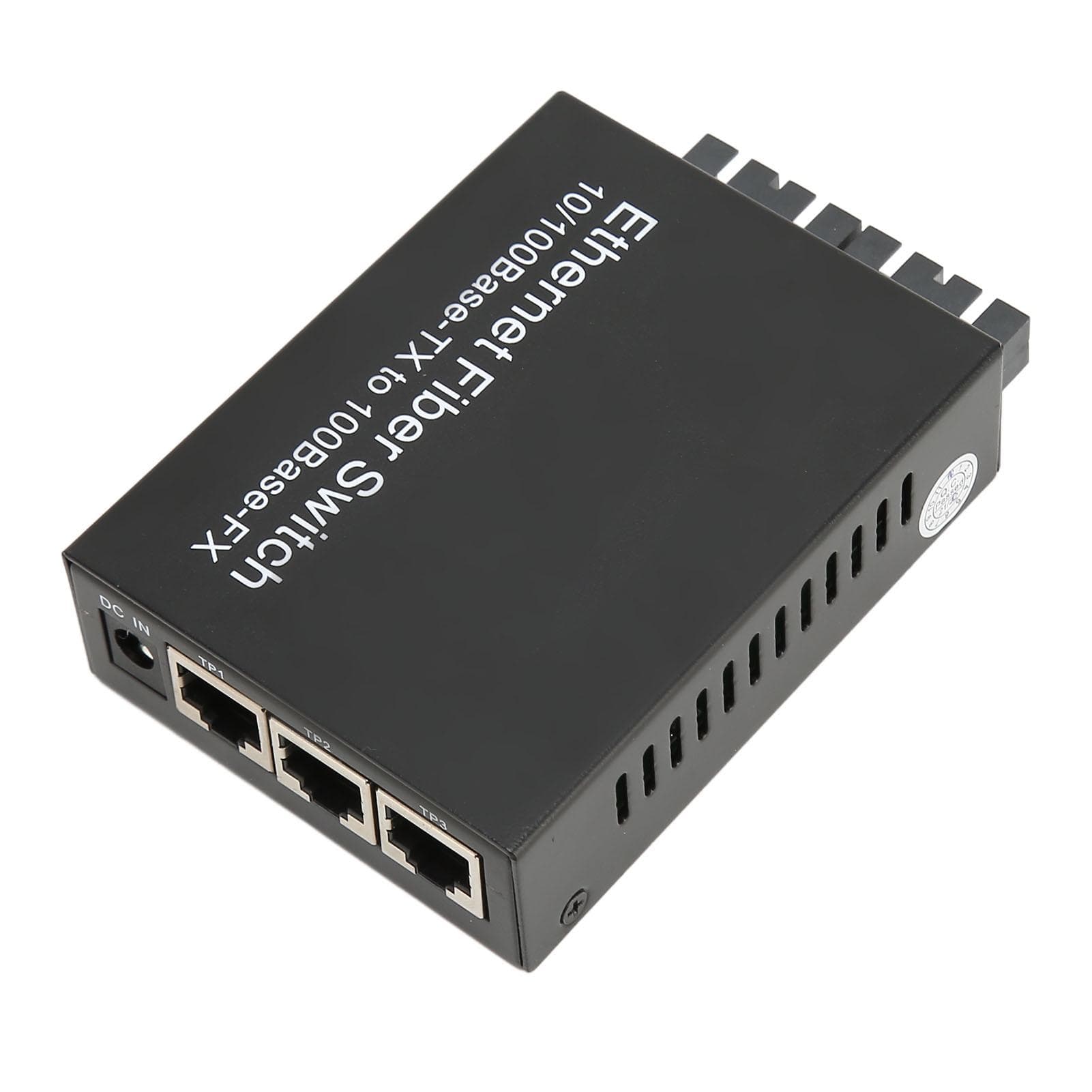 Fiber Media Converter Tx1310nm SC Dual Fiber Single Mode 100Mbps Fiber Optic Transceiver Up to 25km UK Plug