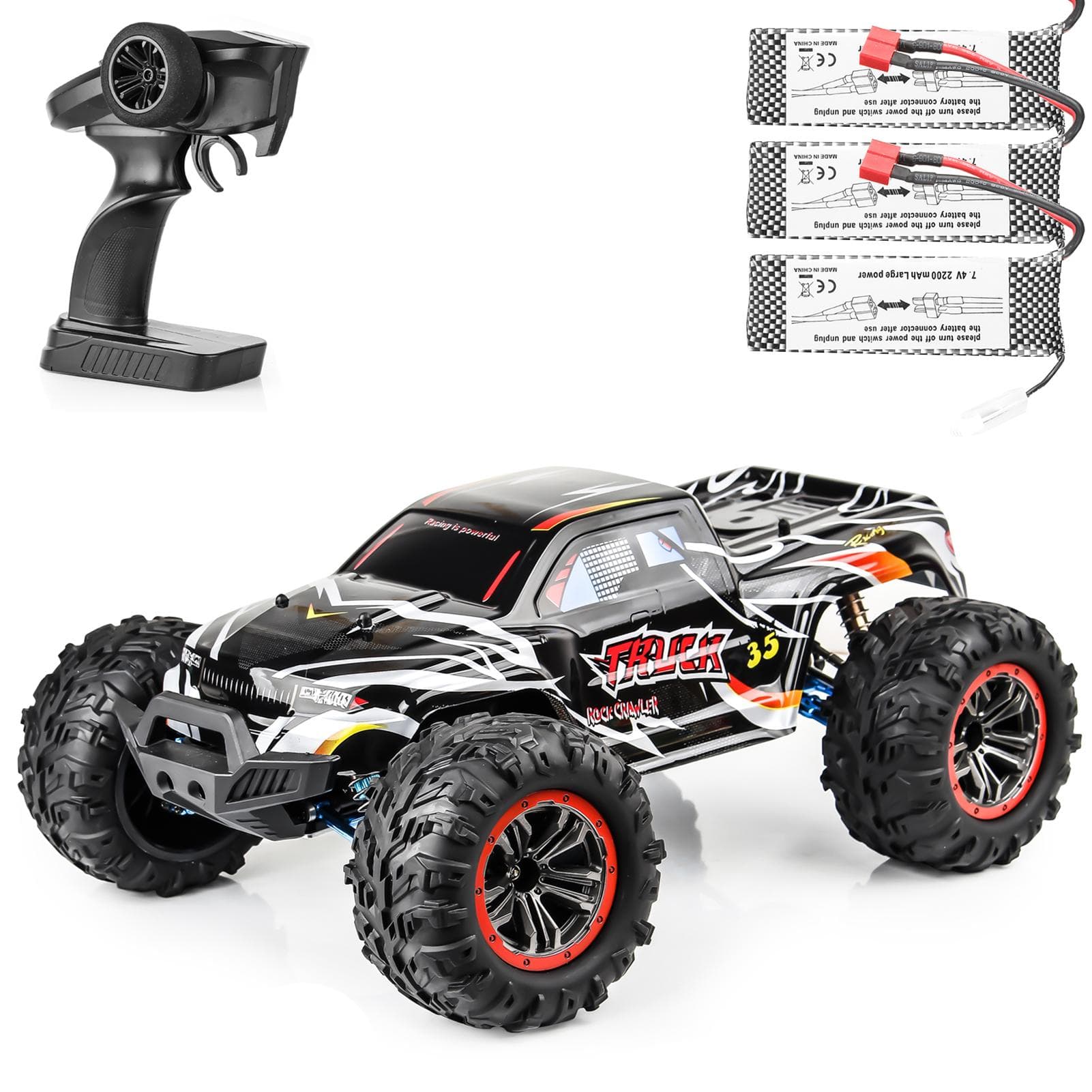 F19A RC Car 1/10 4WD 70km/h 2.4GHz Brushless High-speed Off-road Car High Speed Racing Car Suitable 3 battery
