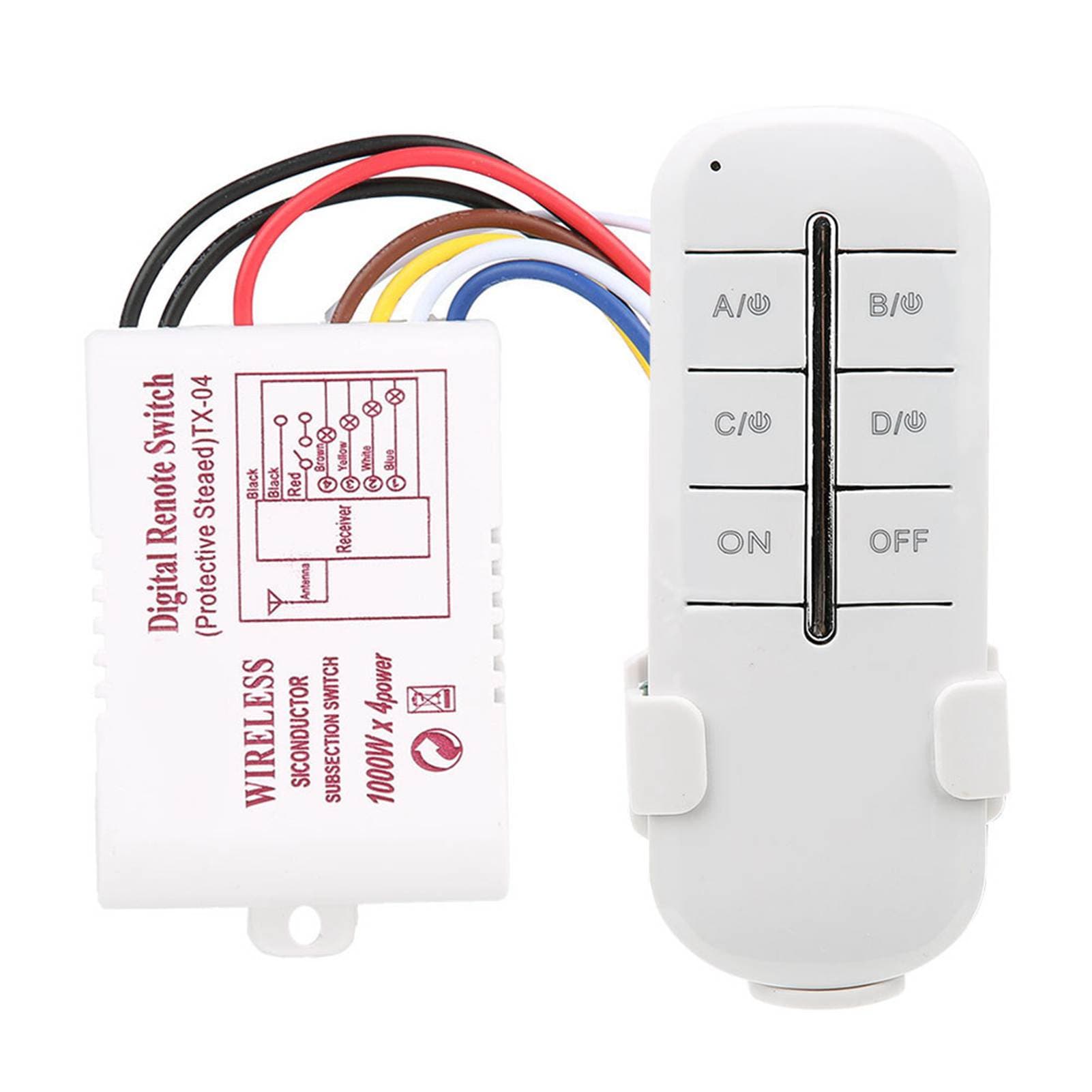 ONOFF AC180240V Wireless Receiver Lamp Light RF Remote Control Switch(4Way 4*1000W)