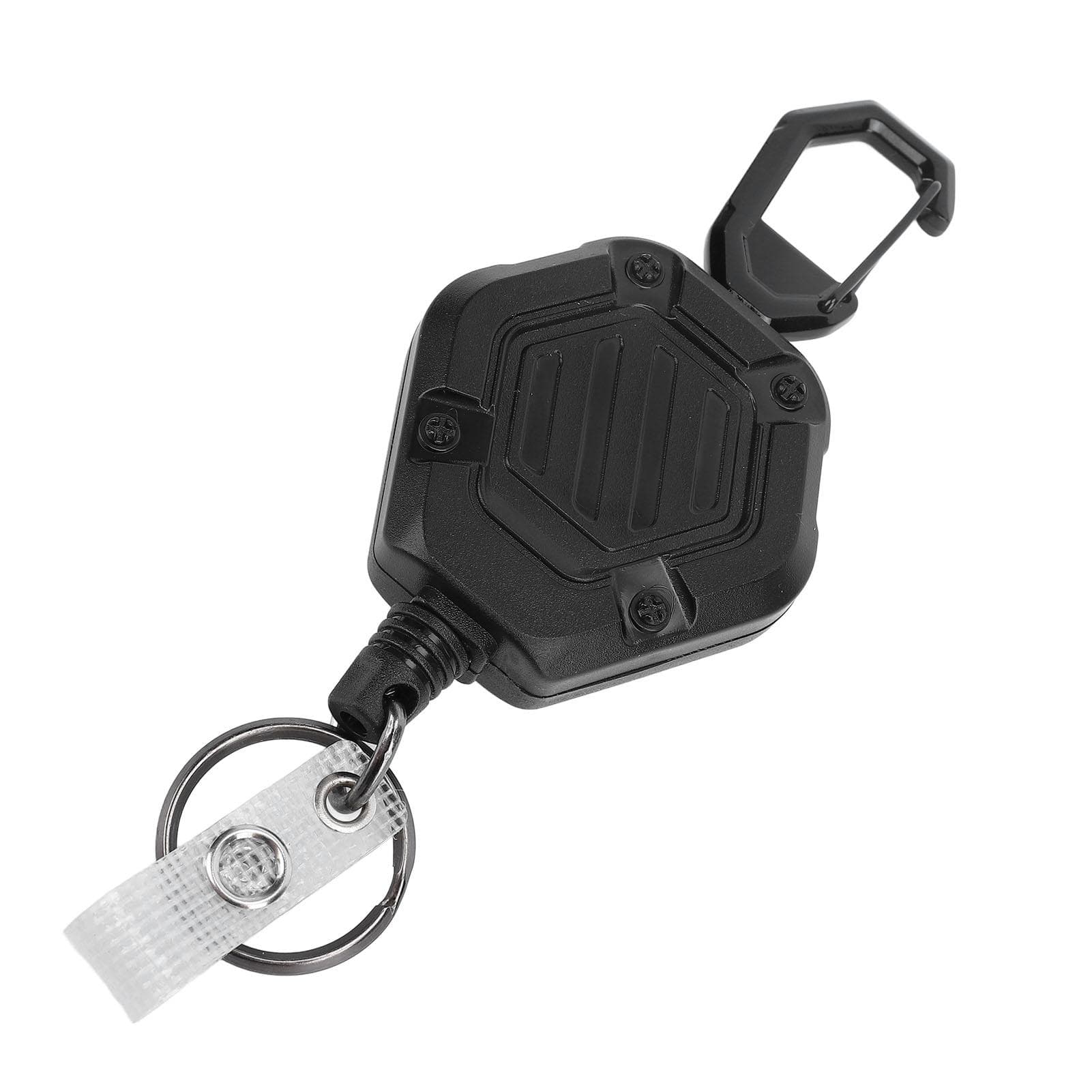 Heavy Duty Retractable Keychain 1mm Thickened Steel Wire Hexagonal Belt Clip Carabiner Key Chain