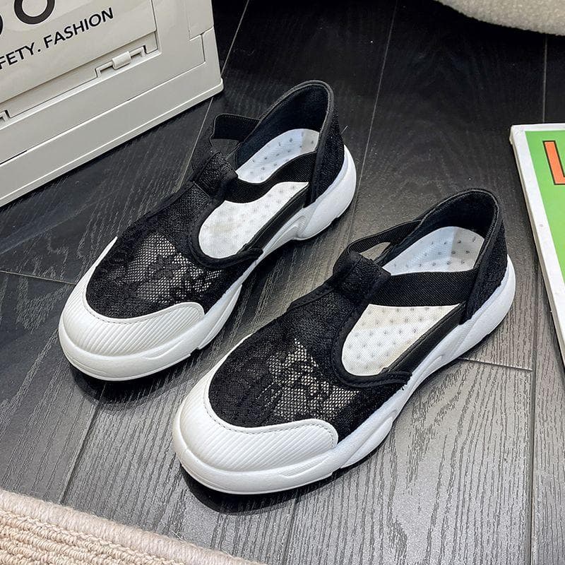 Sandals Womens Summer Fashion Platform Breathable Casual Hollow Shoes 40 black