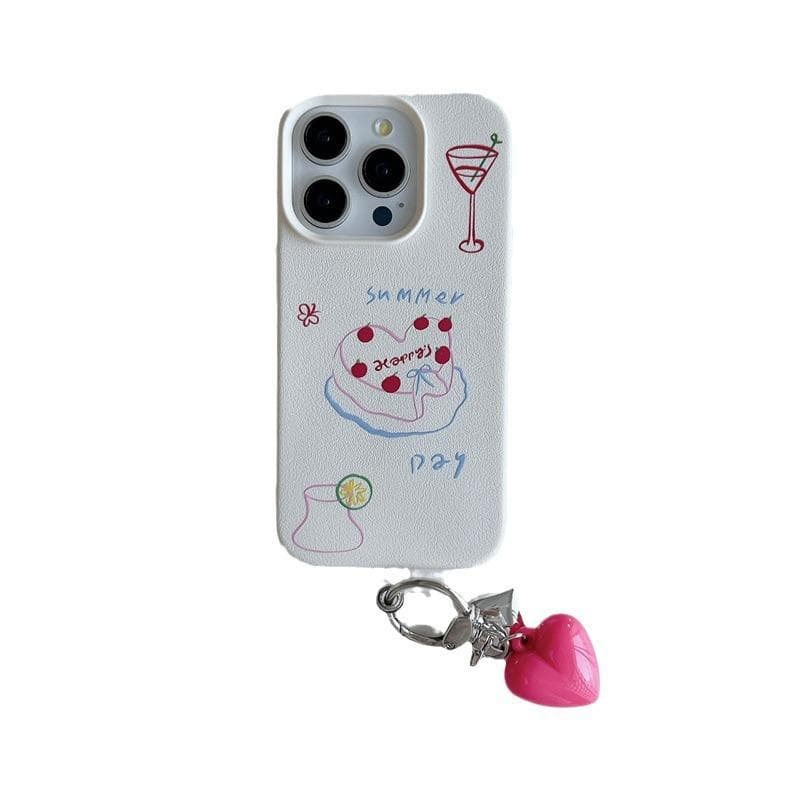 Korean Ins Simple Line Cake Suitable for IPhone16ProMax Apple 14/13/12 Mobile Phone Case 15 Women Apple XS