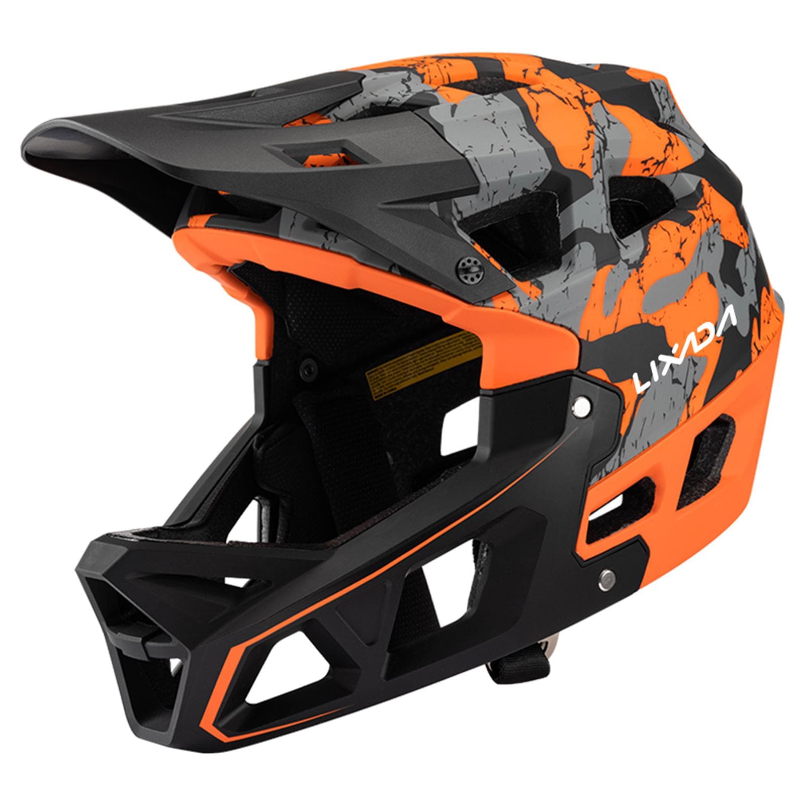 Full Face Mountain Bike Helmet Adult Racing Downhill MTB Helmet for Men/Women Adult Mountain Bike M orange/camouflage
