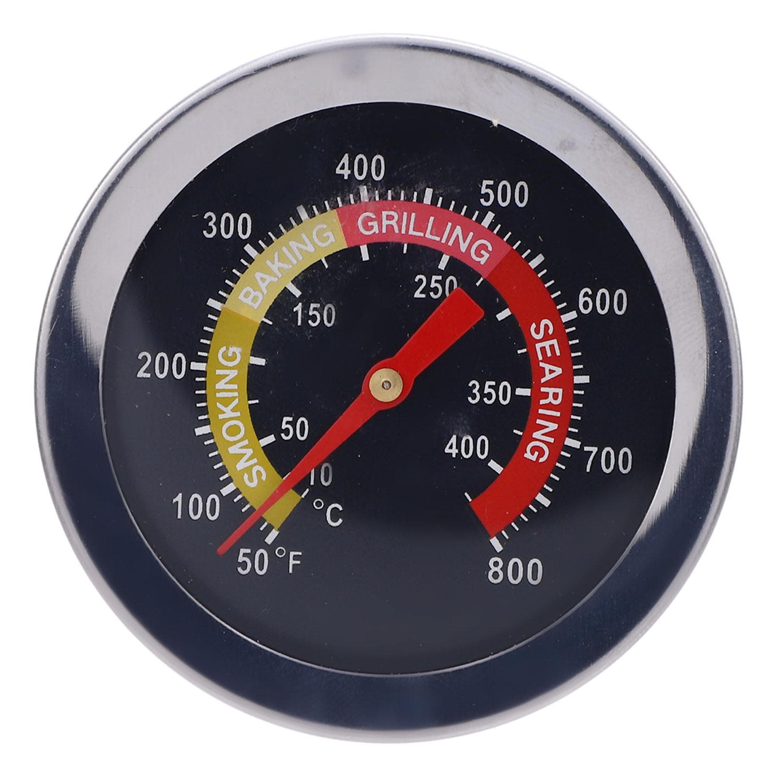 52mm Grill Temperature Gauge 50-800 Fahrenheit Measurement Range Stainless Steel BBQ Analog Temperature Gauge