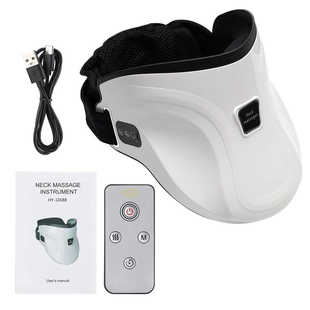 Electric Neck traction Device Heating Vibration Massager Pain Relief Inflatable Cervical Spine Correction Collar Remote Control UNITED KINGDOM