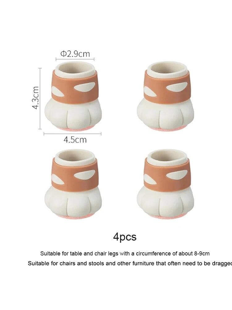 Chair Leg Caps Silicone Furniture Table Feet Covers Socks Floor Protector Non-slip Cat Claw Foot End Pads Home Decor Felt style 4pcs