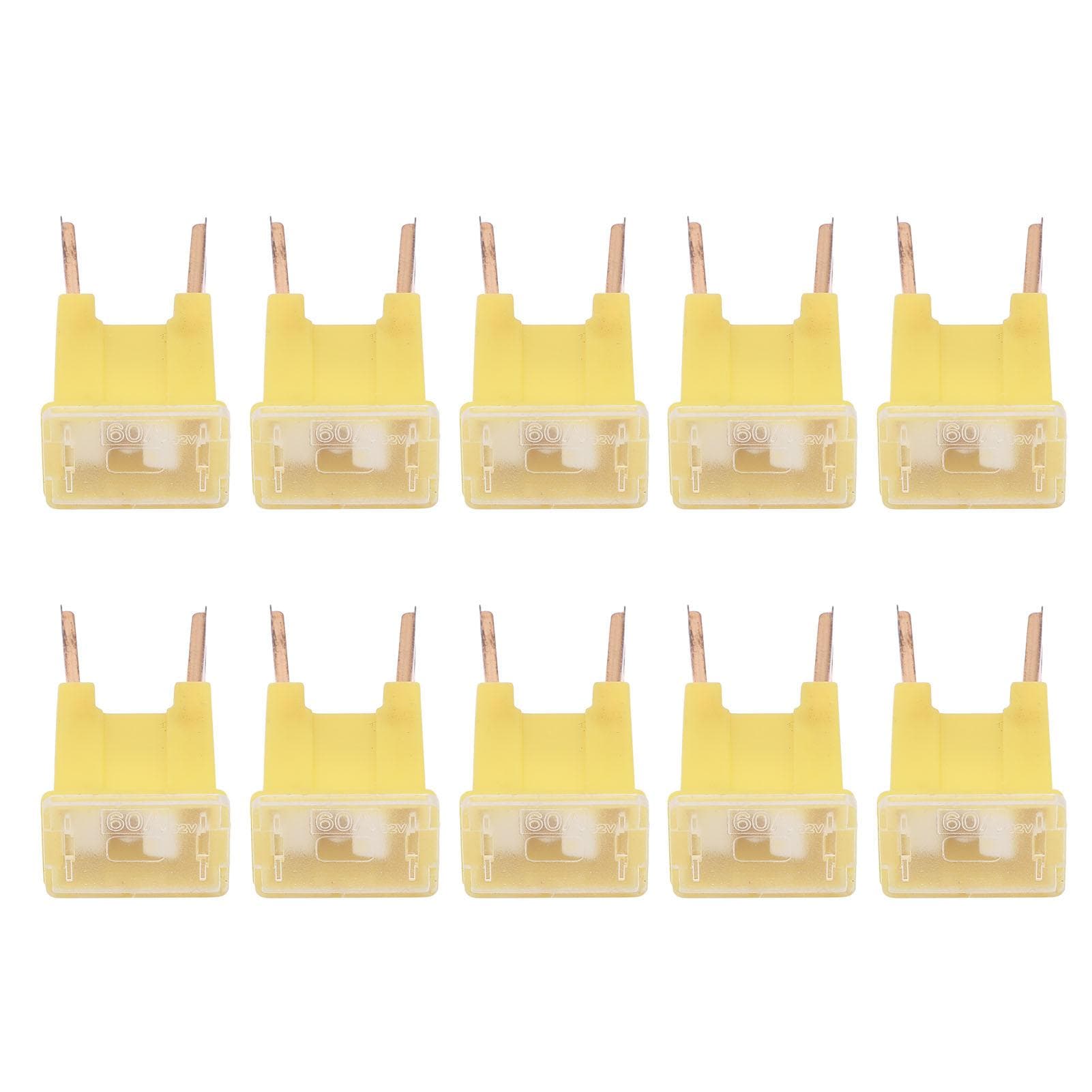 10PCS Straight Male Terminal Fuse 60A 32V FLM Automotive Male Terminal Fuse Replacement