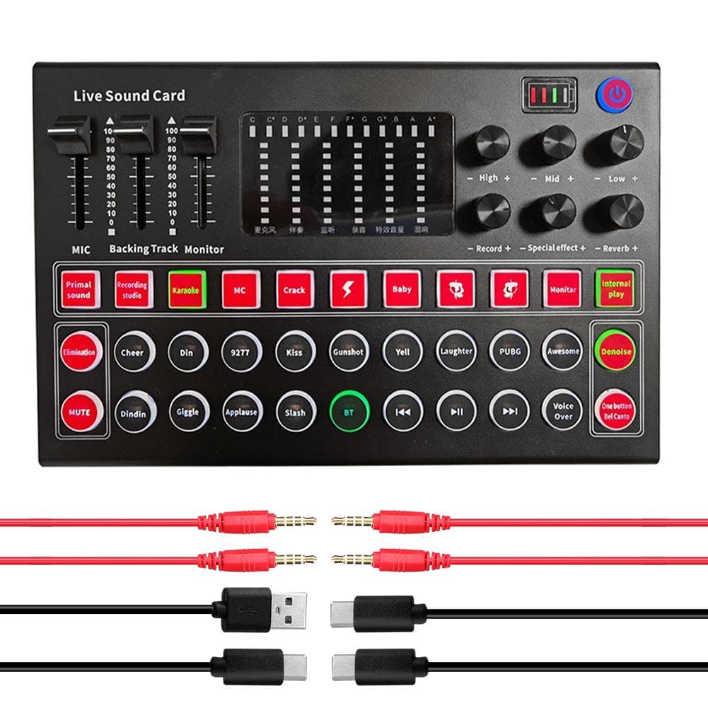M9 Audio Interface Sound Card Live Voice Mixer External USB Sound Card Multiple Effects Sound Card black