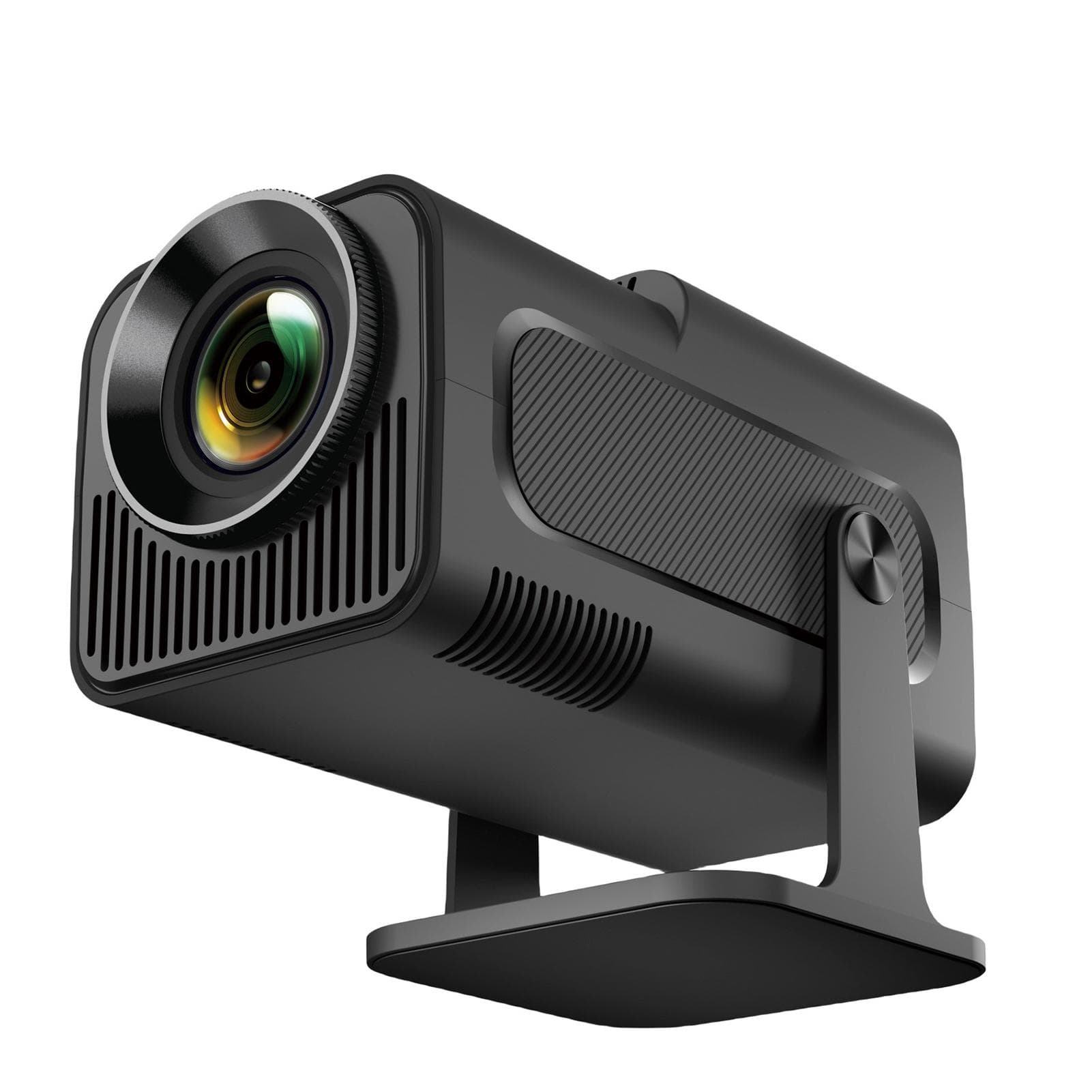 Projector 1080P Decoding Keystone Correction Mini Portable Projector Voice Control  Synchronous Android version & EU Plug black