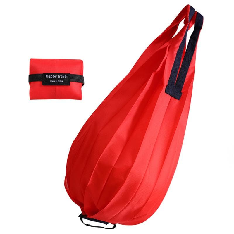 Reusable Shopping Bags Large Portable Eco-Friendly Foldable Shoulder Bag Handbag Pocket Totes Bag Folding Grocery Pouches red
