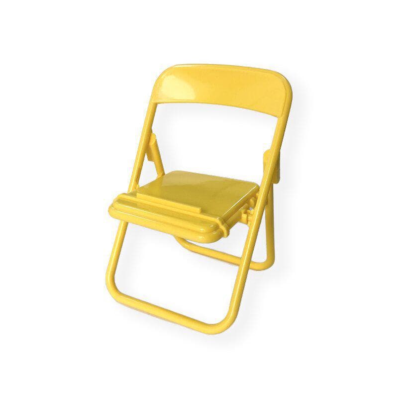 Creative Mini Chair Mobile Phone Holder - Cute Desktop Ornament for Lazy Viewing yellow