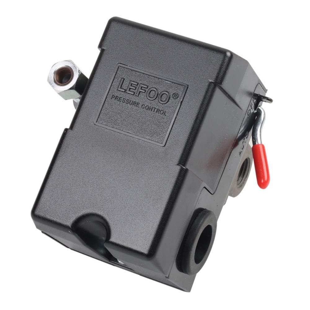 Lefoo Quality Air Compressor Pressure Switch Control 95-125 PSI 4 Port black