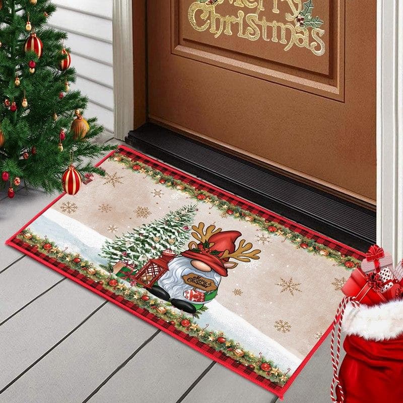 Santa Carpet Living Room Bedroom Entrance Non-Slip Mat Home Decor Indoor Outdoor Welcome Mat 2025 Happy New Year 40x60cm 16x24inch