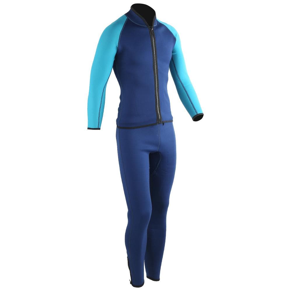 2mm Adult Two Piece Wetsuit Keep Warm Accessory for Diving Snorkeling Surfing(Navy(L) )