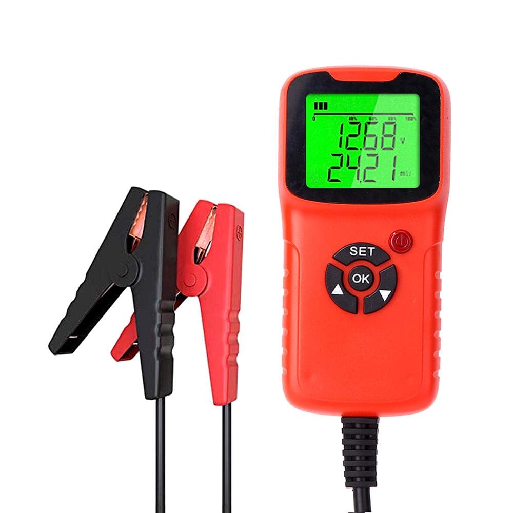 Car Battery Charger Tester Analyzer 12V 2000CCA Battery Voltage Test Charge Circuit Charge Tester red