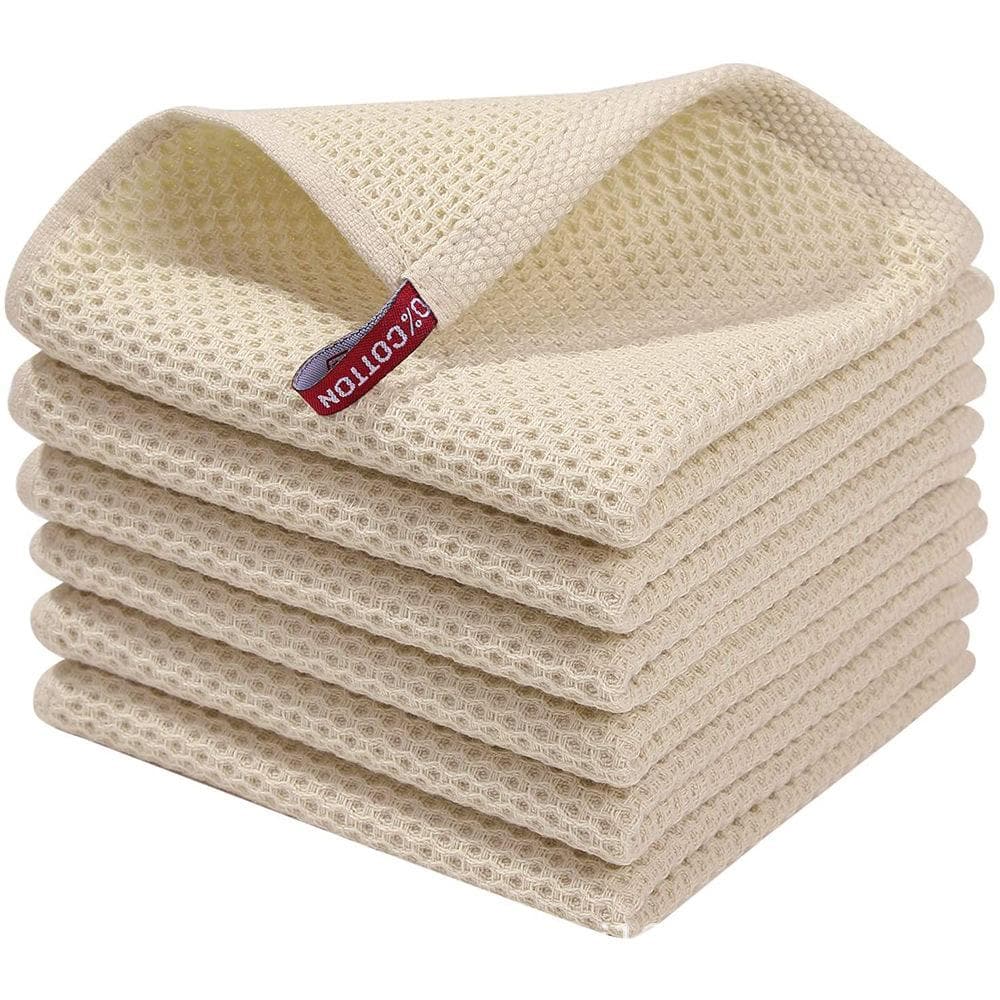 1Pcs Cotton Kitchen Towel Ultra Soft Magic Cleaning Cloth Absorbent Cleaning Rags Wipe Cloth Dishcloth beige