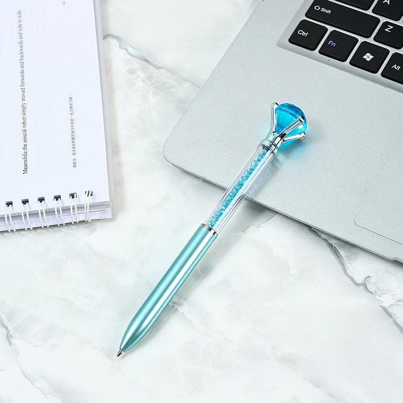 1PCS Creative Diamond Ball Pen 0.5mm Blue Ballpoint Pen blue