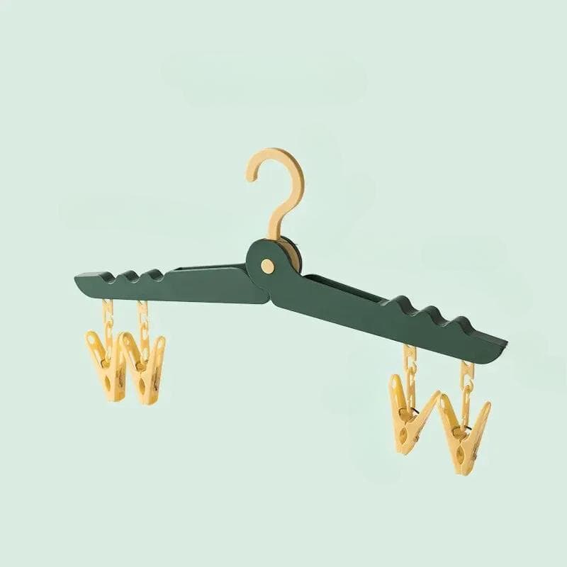 1 Pcs Colorful Travel Hangers Portable Foldable Clothes Hangers Travel Accessories Foldable Clothes Drying Rack green