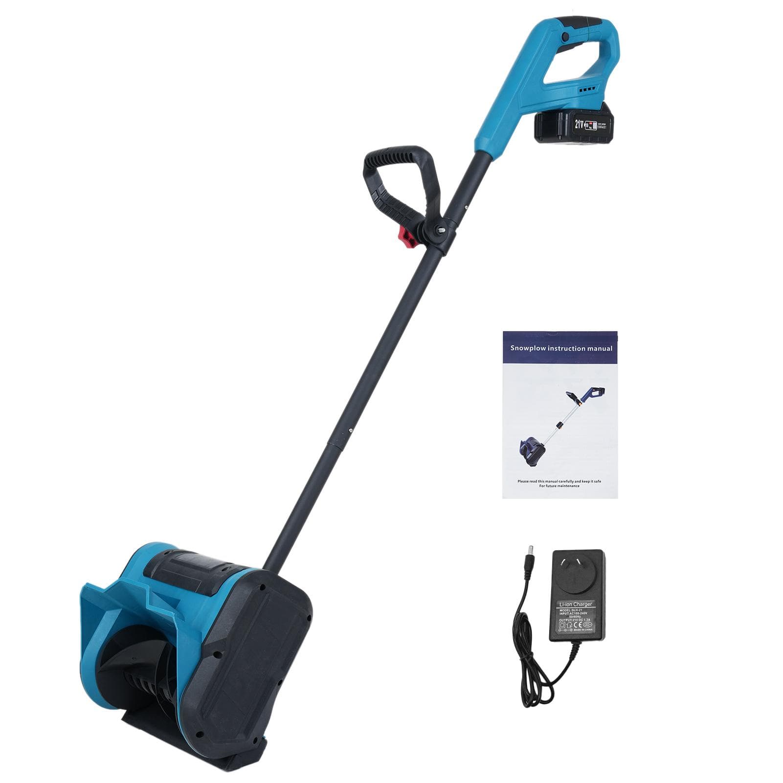 Rechargable Snow Shovel Foldable Brush Snow Blower 21V Battery Powered Snow Thrower with Adjustable AU Plug & 1 Battery
