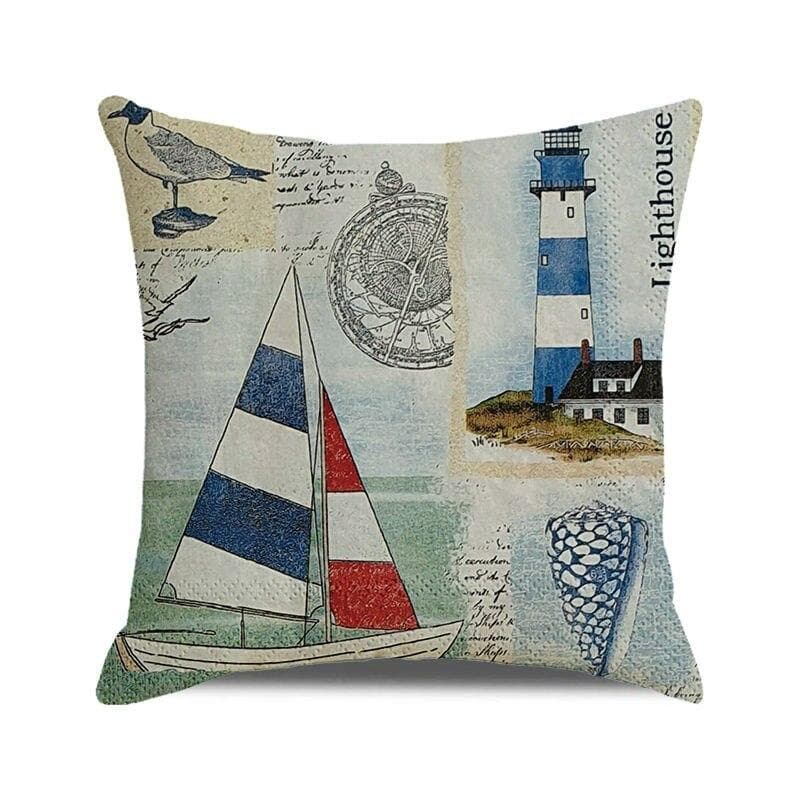 45x45 cm starfish beach chair sailboat slippers print pillowcase upholstery pillowcase nautical style cushion cover 40x40cm