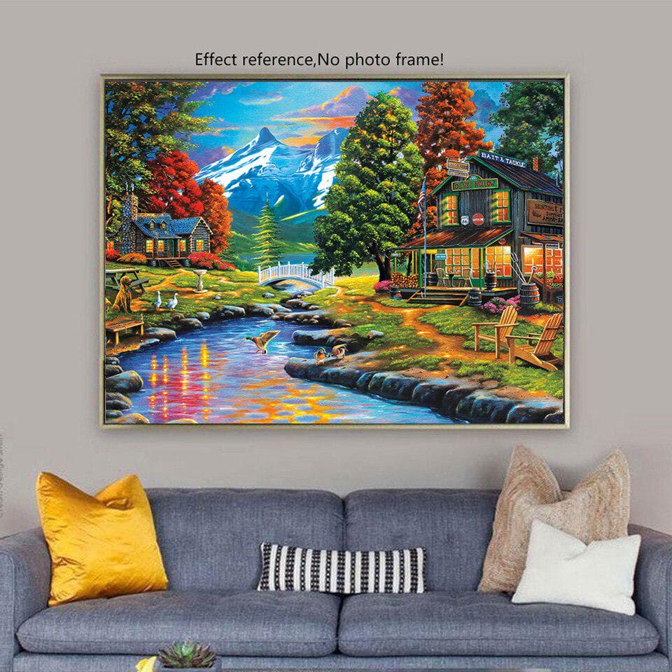 Diamond Embroidery Scenery of Mountain Handmade Gift Full Diamond Painting Cross Stitch Picture 20X30CM