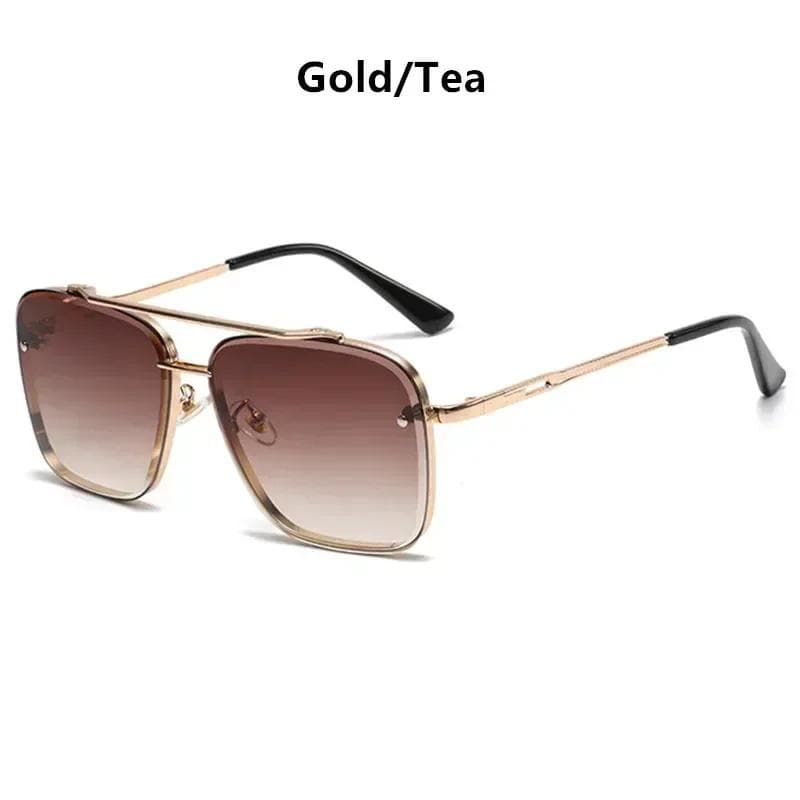 Fashion Square Luxury Sunglasses Men Women Flight Seven Rock Mach Six Gradient Pilot Oculos De Sol UV Protection