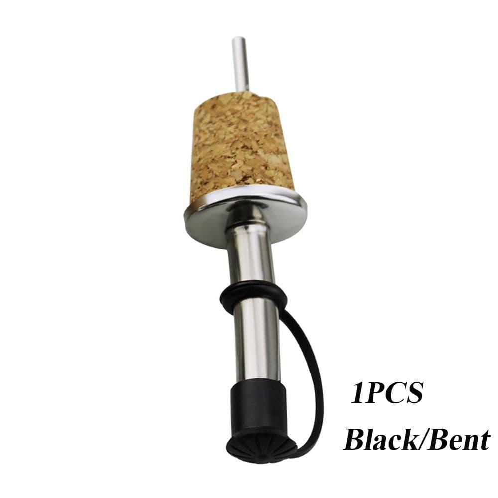 1/3Pcs New Stainless Steel Home & Kitchen Barware Wooden Cork Bottle Stopper Oil Dispenser Red Wine Wooden Stopper