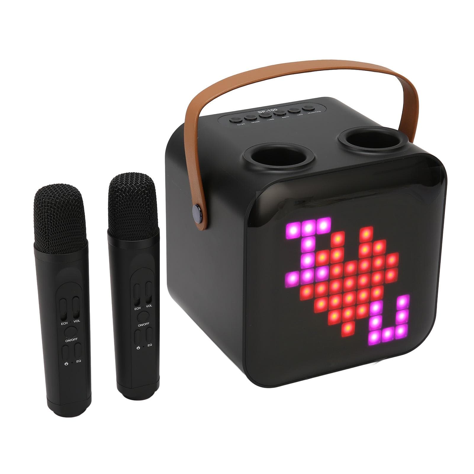 Portable Karaoke Speaker System Karaoke Machine with 2 Wireless Microphones Type C Bluetooth
