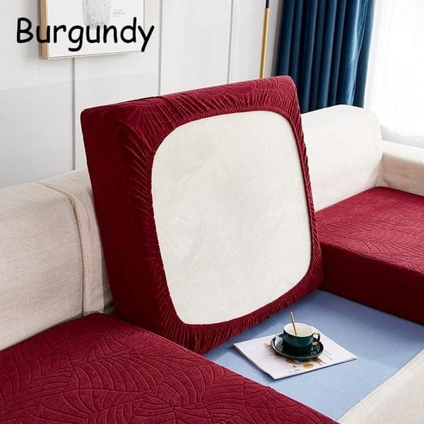 Multi-size Waterproof Sofa Seat Cover Jacquard Elastic Sofa Cushion Cover Sofa Cover 230-280cm wine red