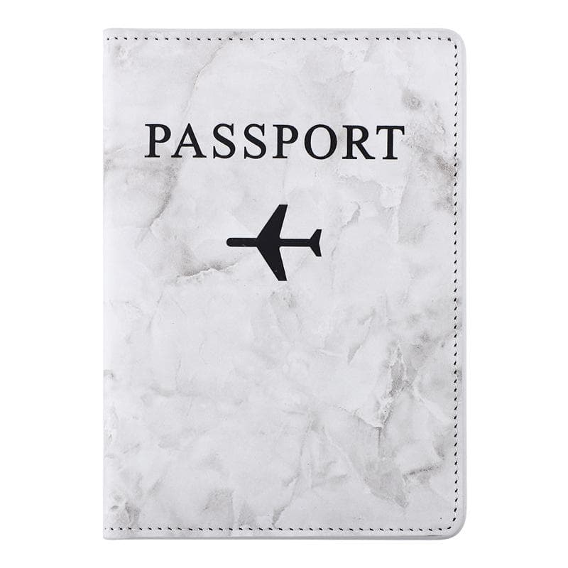 Passport Cover Pu Leather Marble Style Travel ID Credit Card Passport Holder Packet Wallet Purse Bags Pouch for Women Men grey