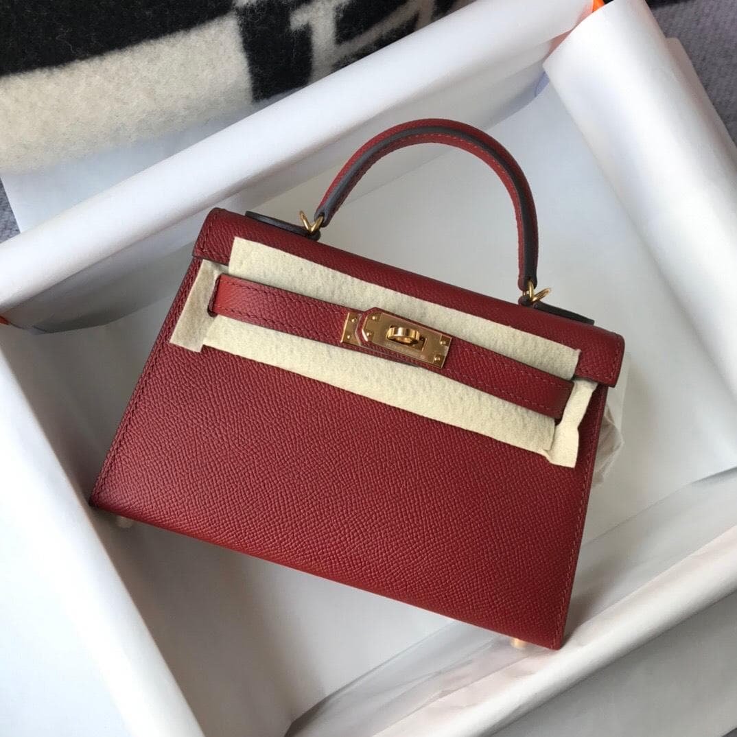 New Genuine Leather Second-generation Bag Mini Bag Palm Print Cowhide Single Shoulder Women's Crossbody Bag Classic Fashionable And Versatile 19cm+box with silk scarf wine red