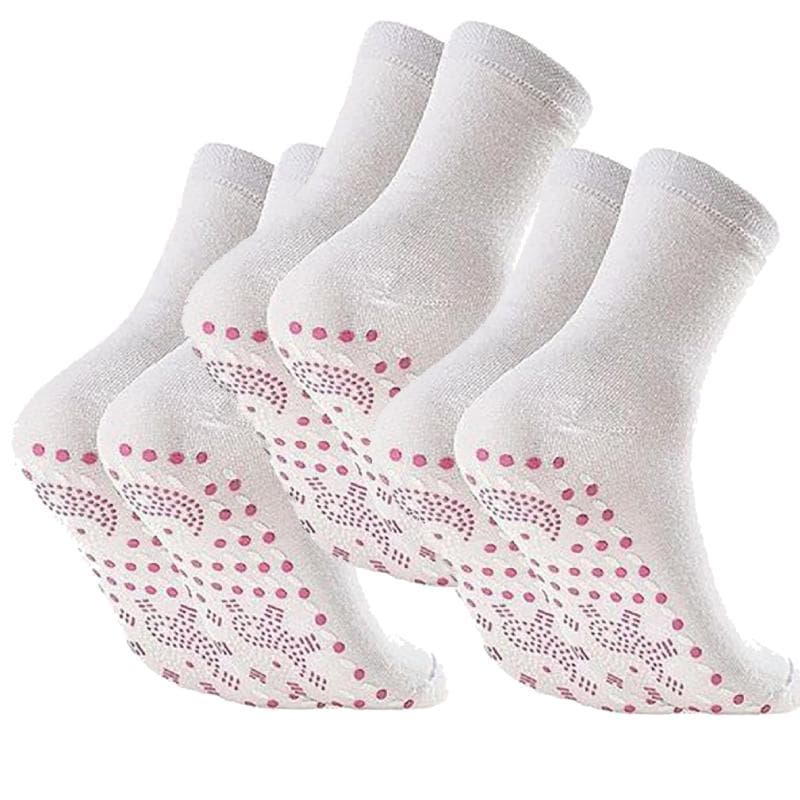 1/3/5pairs Tourmaline Self-Heating Socks Winter Warm Thermal Health Care Socks Slimming Health Short Sock Magnetic Therapy Sock 3 PCS white