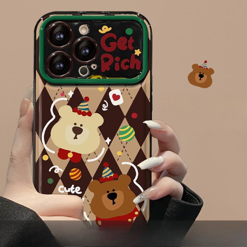 Applicable To Apple 15pro Mobile Phone Case Iphone14/13 Diamond Christmas Bear Doll 11/12 Flip Mirror X iPhone 6s Plus