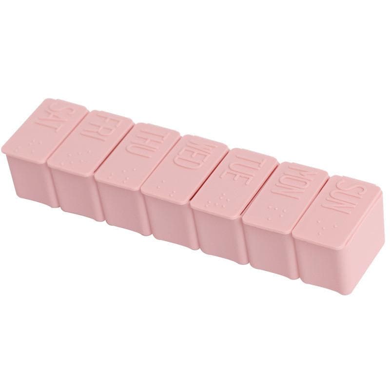 Weekly Pill Box Travel Medicine Storage Pill Case Organizer Drug Container Tablet Dispenser Plastic Independent Lattice pink