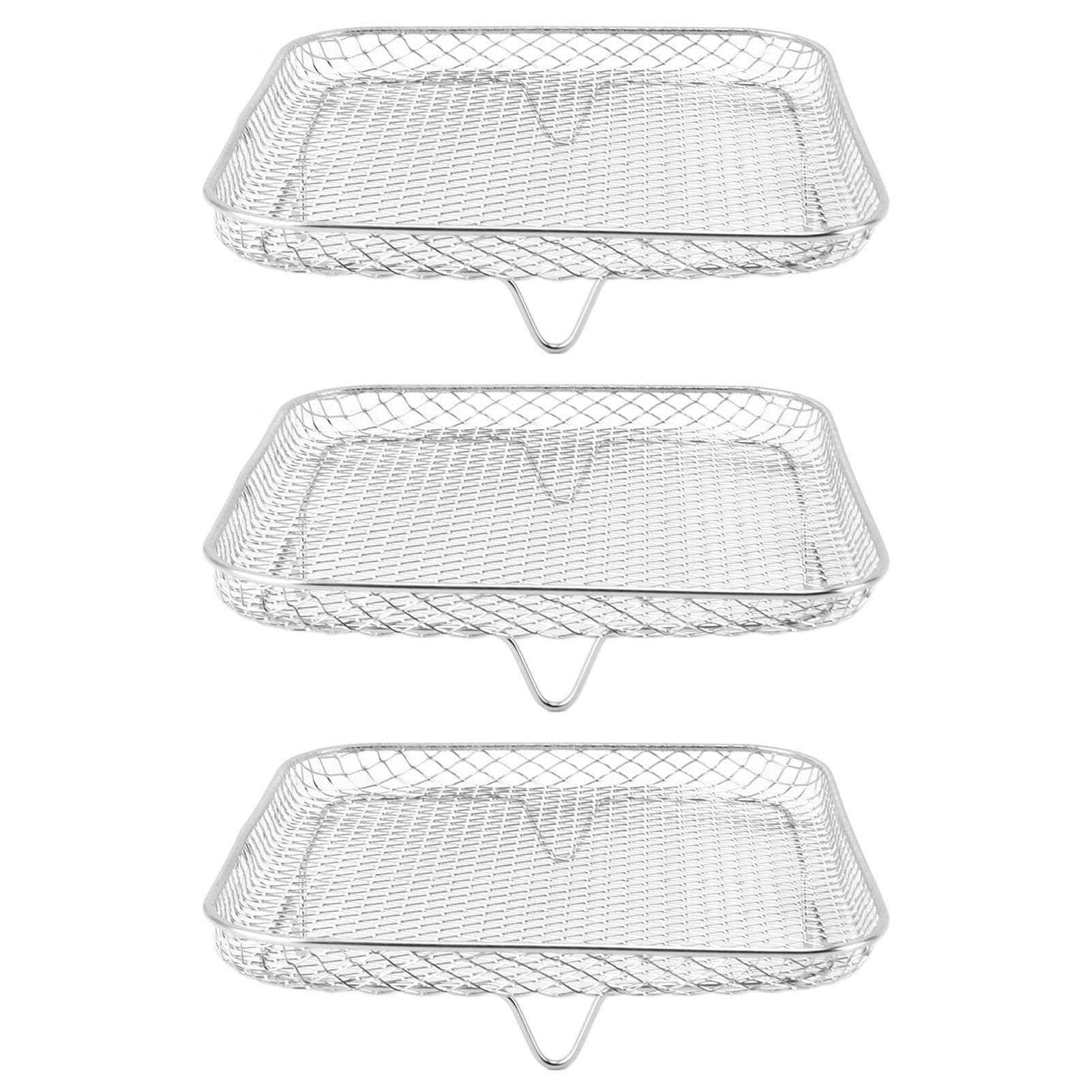 3PCS Fryer Rack Set 304 Stainless Steel Stackable Multi Layer Dehydrator Rack 8 Inch Fryer L
