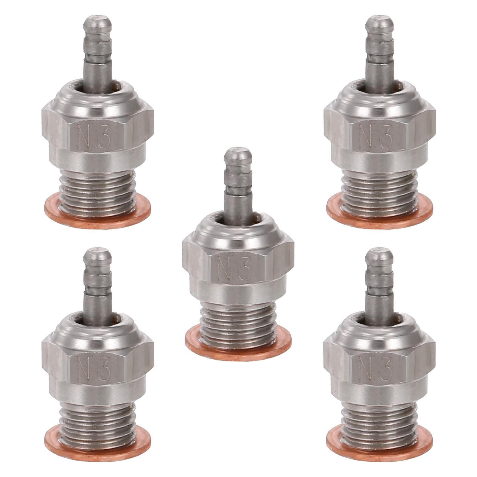5PCS N3 Steel Plugs Glow Plug RC Engine Parts for Engines RC Truck Compatible with Redcat Hsp Hpi N3