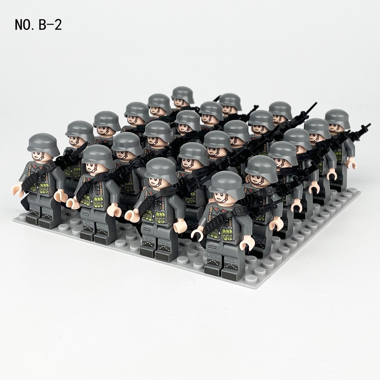 24pcs Phalanx Army Doll B1 Package Weapon Small Grain Base Plate Assembling Doll Building Block Toy