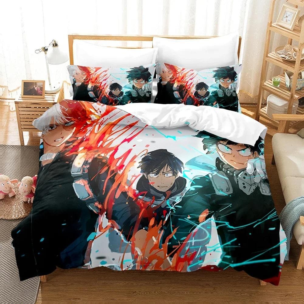 New My hero academia Bedding Set Single Twin Full Queen King Size Kawaii Bed Set Adult Kid Bedroom Duvet cover Sets 3D Anime 70x133cm 2pcs