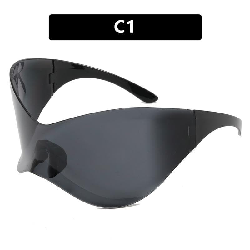 1PC Future Tech Super Large Y2K Sunglasses Punk Fashion Integrated Stylish Oversize Shades