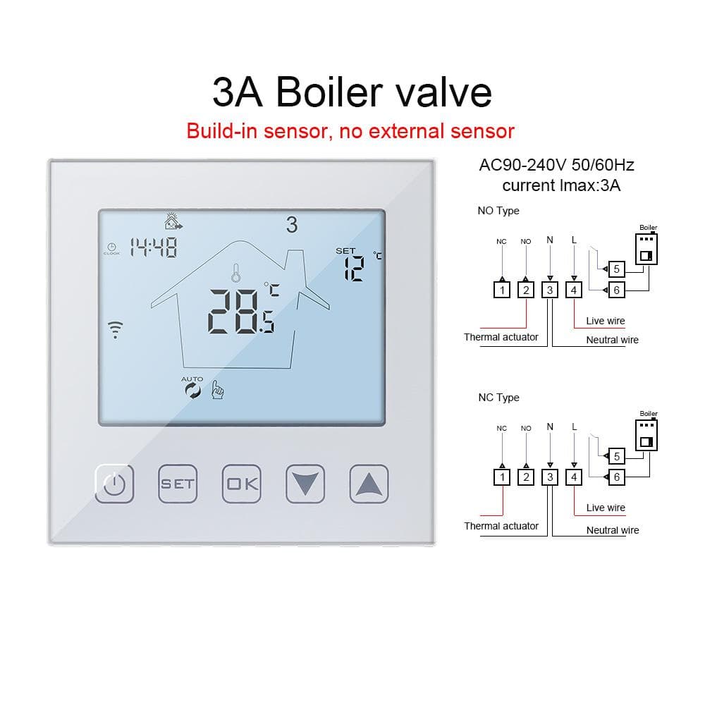KETOTEK 16A/3A WIFI Smart Room Thermostat Electric Floor Heating Temperature Controller Voice Touch