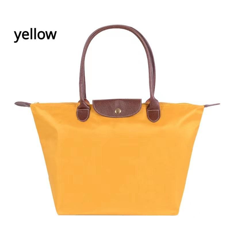 Women Tote Fashion Shopper Bag Folding Dumpling Shape Handbag Oxford Cloth Beach Storage Shoulder Bags For Female S yellow