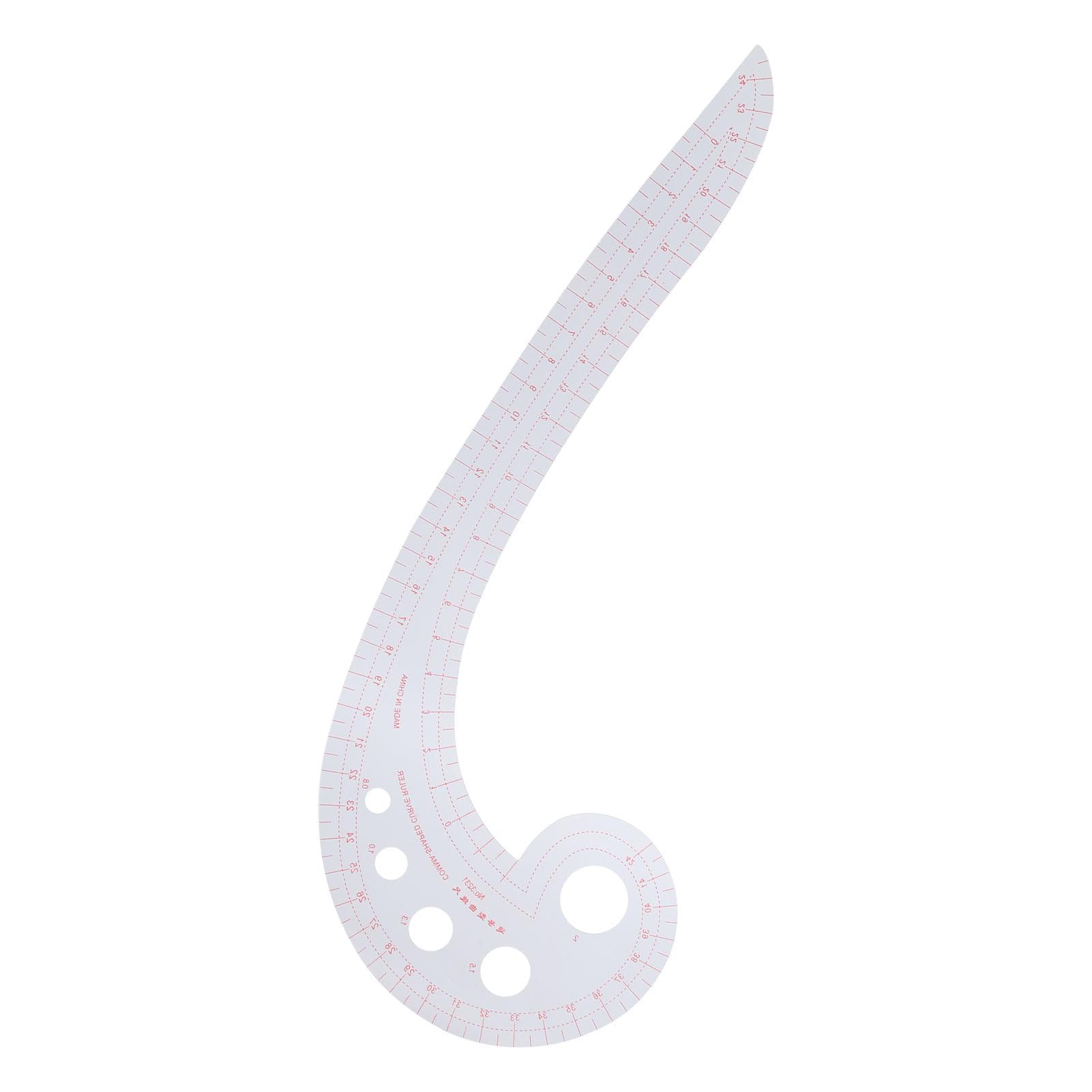 Comma Ruler Multifunctional Grading Ruler 6‑Word Cutting Tool Curved Ruler for Making Clothes