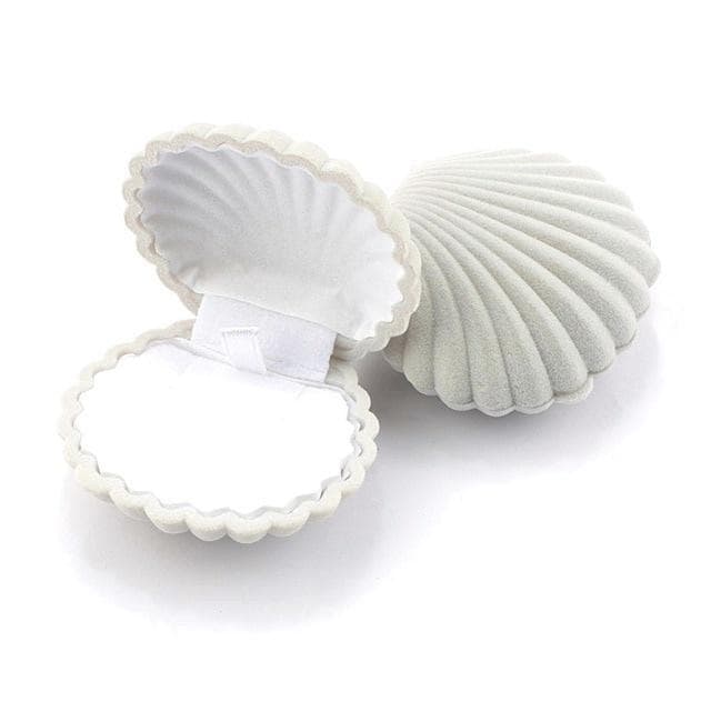 Shell Shape Velvet Jewelry Box Wedding Engagement Ring Box for Earrings Necklace Bracelet Display Gift Box Holder Storage grey